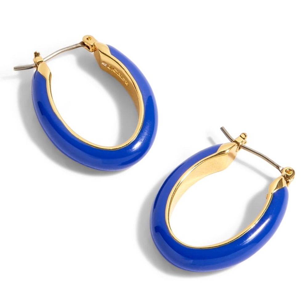 J.Crew Enamel Oval Hoop Earrings